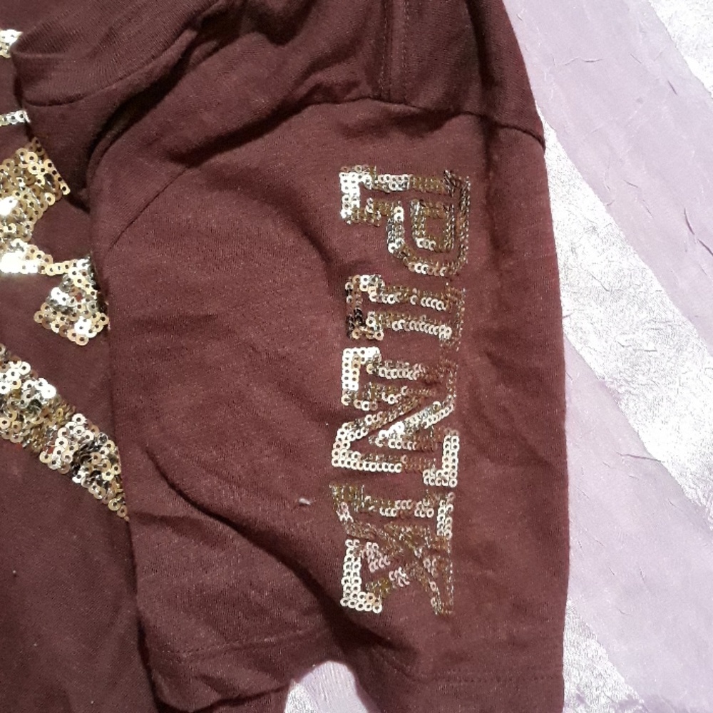 Pink maroon shirt with sequin lettering - Picture 4 of 4